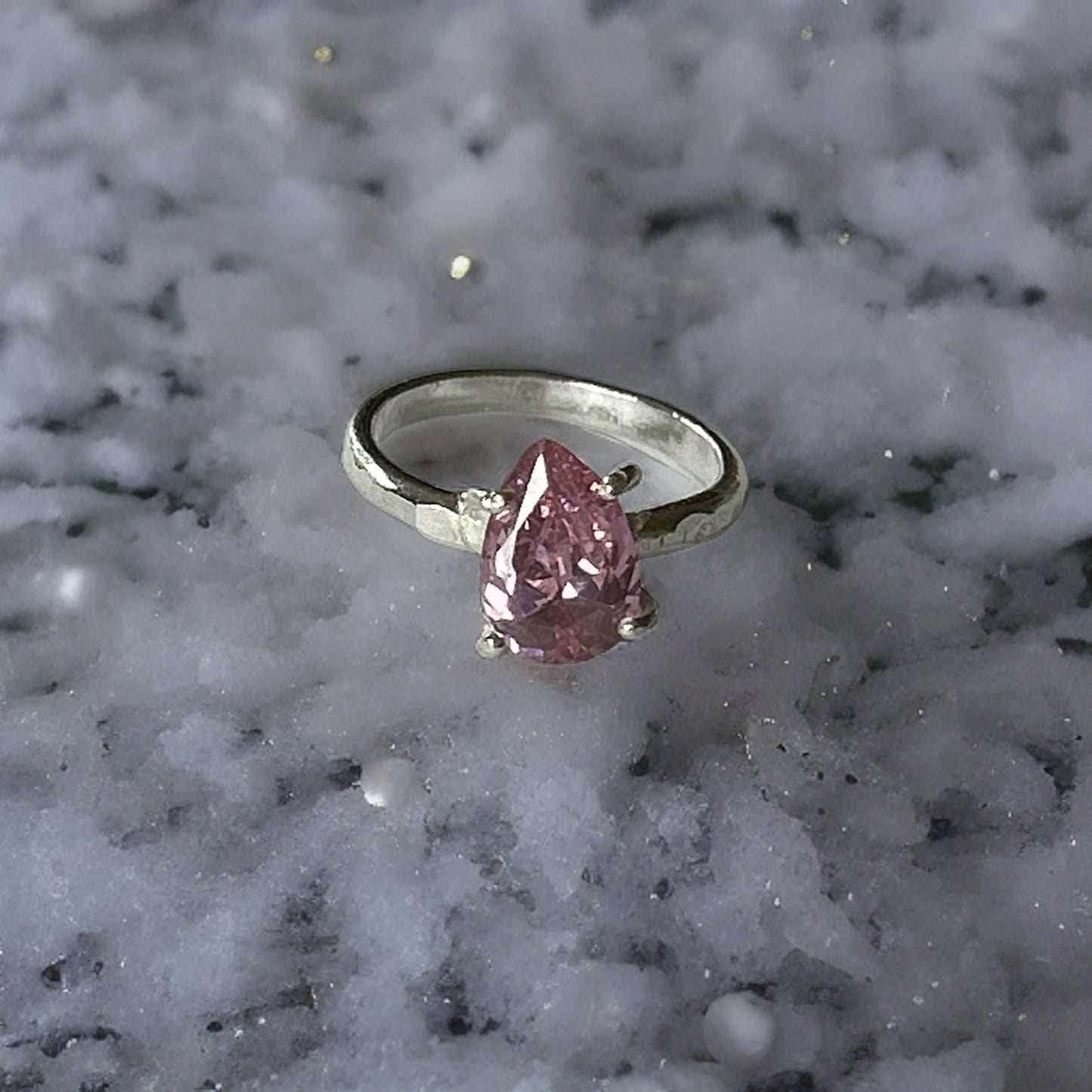 Pink Silver Cubic Zirconia Ring - Silver Lines Jewellery
