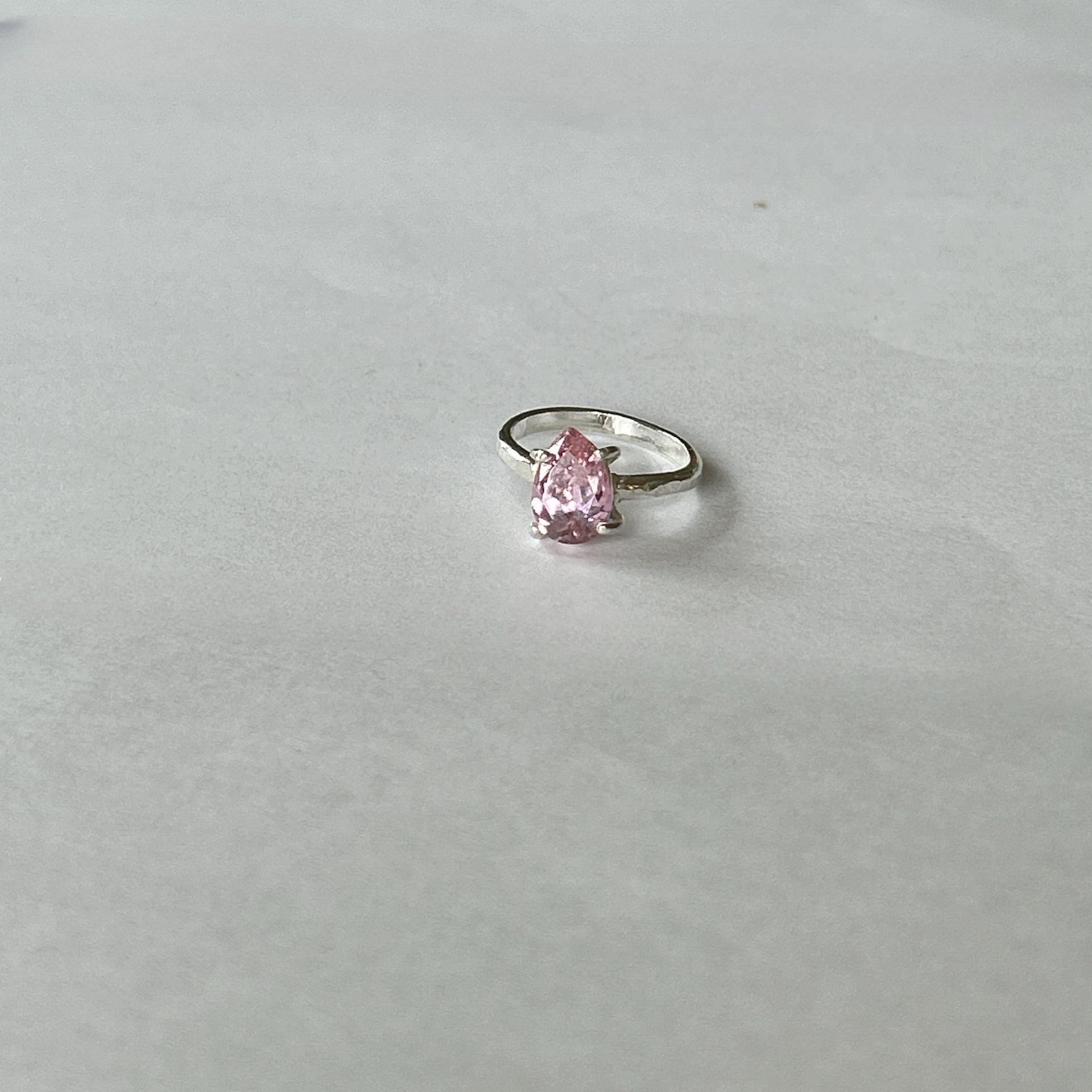 Pink Silver Cubic Zirconia Ring - Silver Lines Jewellery