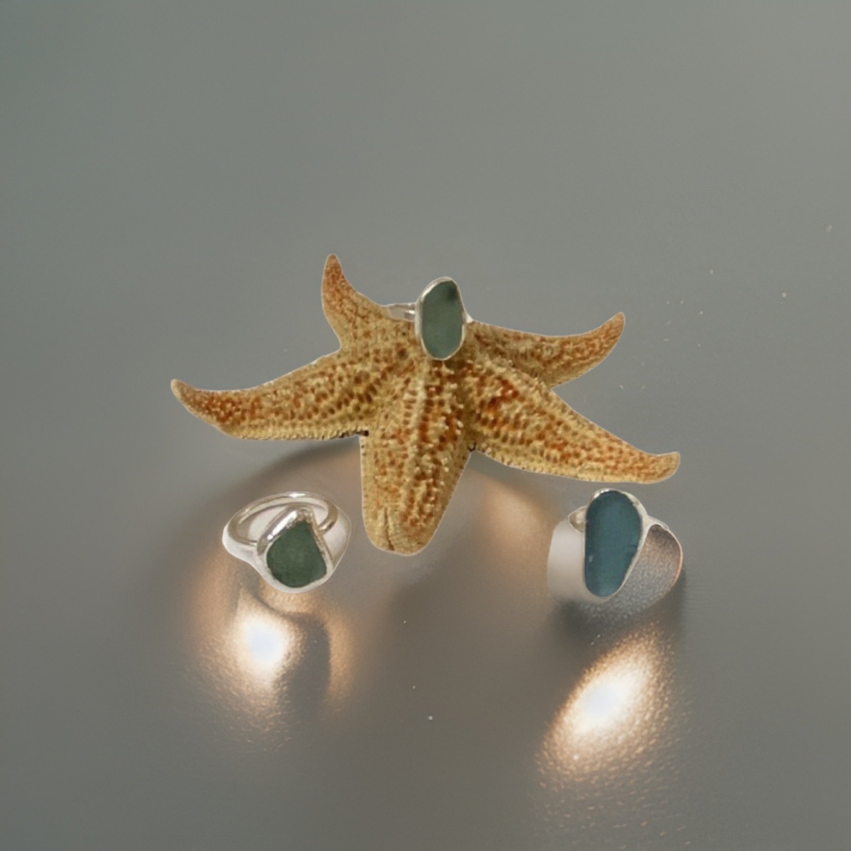Sea glass Rings - Silver Lines Jewellery