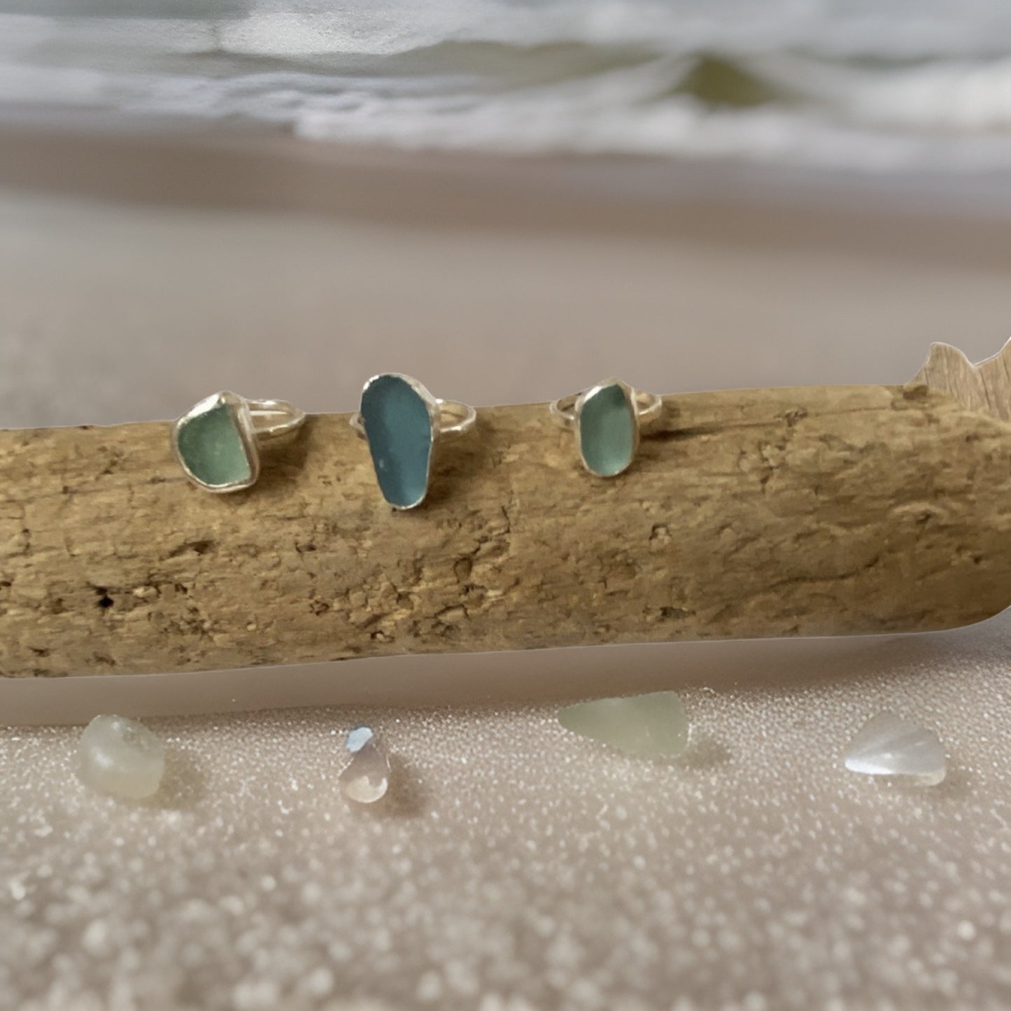 Sea glass Rings - Silver Lines Jewellery