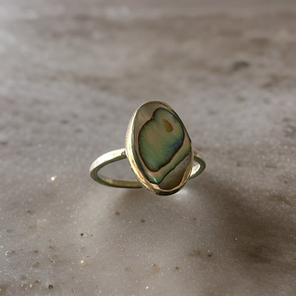 Silver Paua Shell Ring - Silver Lines Jewellery
