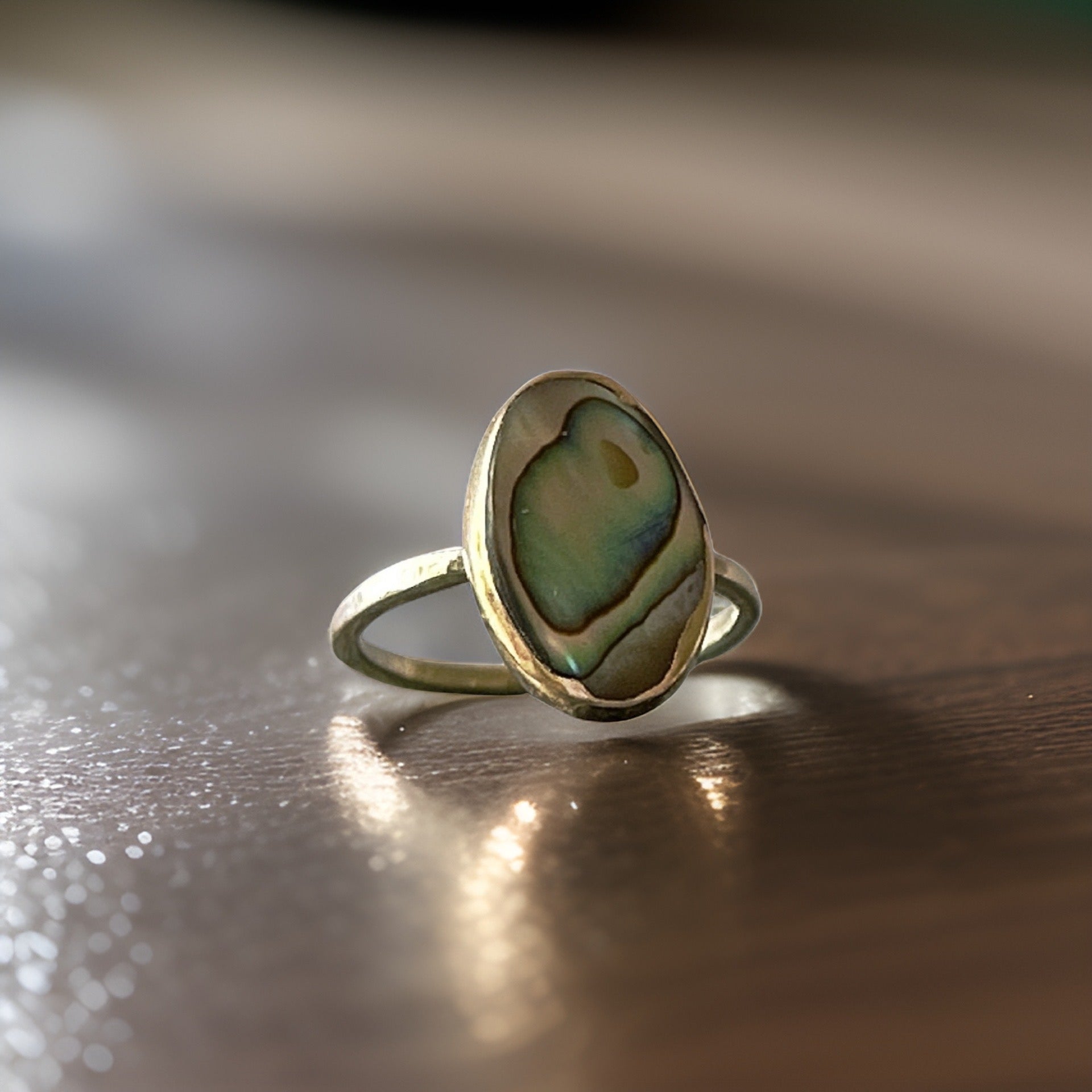 Silver Paua Shell Ring - Silver Lines Jewellery