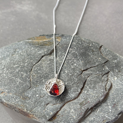 Garnet Birthstone Necklace - Silver Lines Jewellery