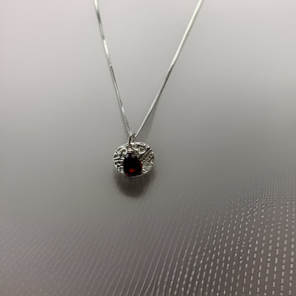 Garnet Birthstone Necklace - Silver Lines Jewellery