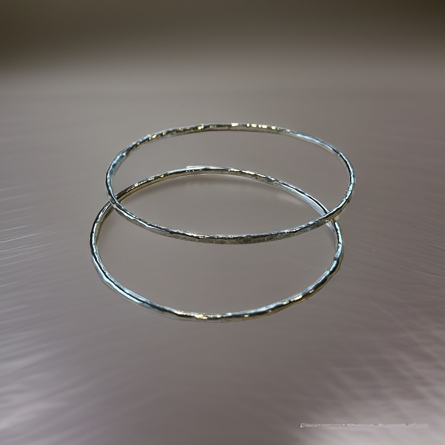 Silver Hammered Bangle - Silver Lines Jewellery