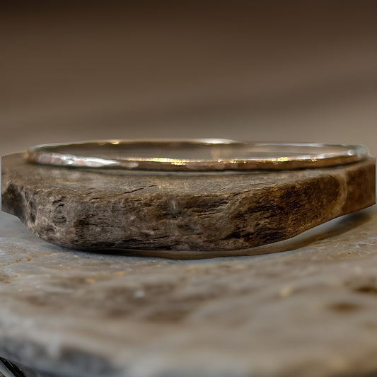 Silver Hammered Bangle - Silver Lines Jewellery
