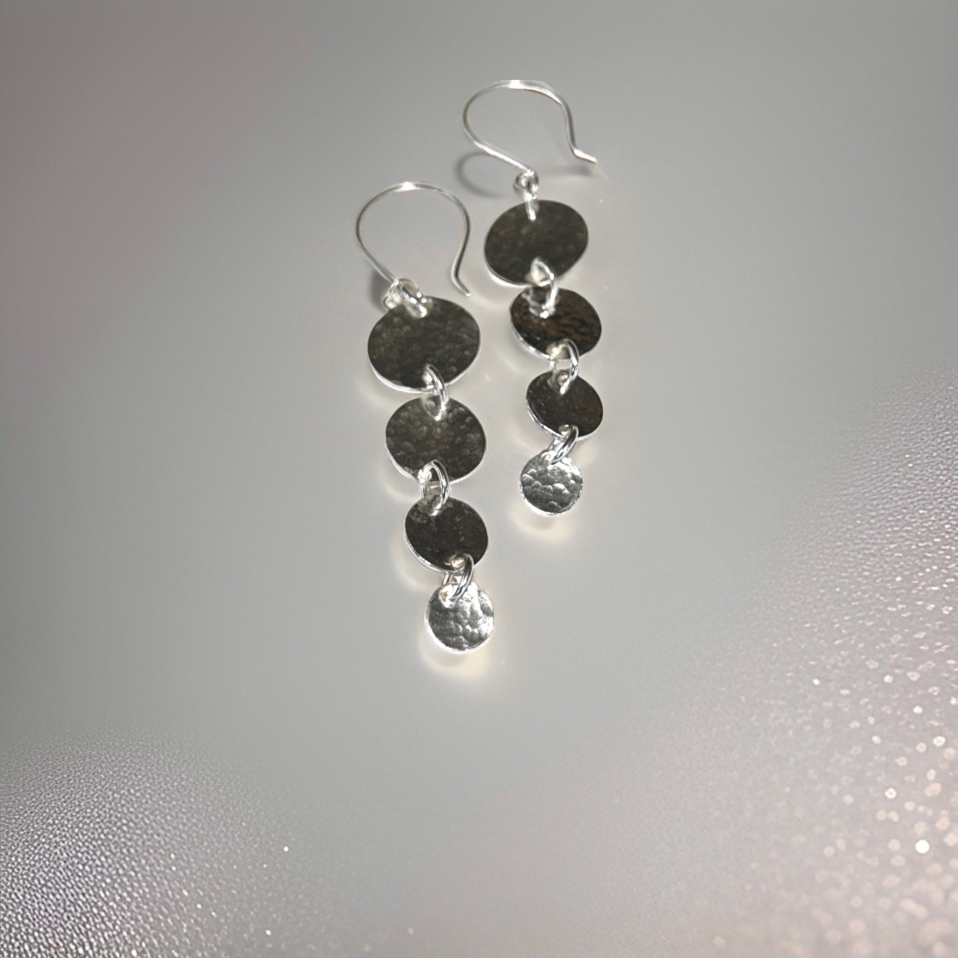 Silver Drop Earrings Long - Silver Lines Jewellery