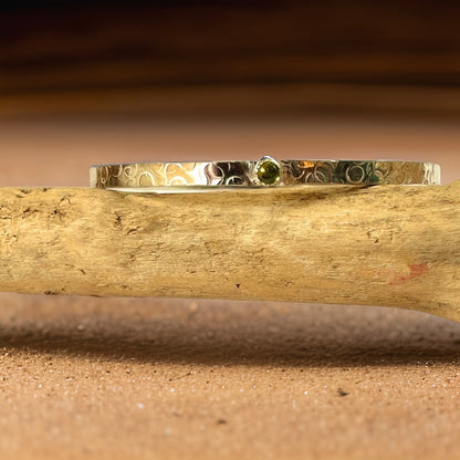 Peridot Silver Bangle - Silver Lines Jewellery