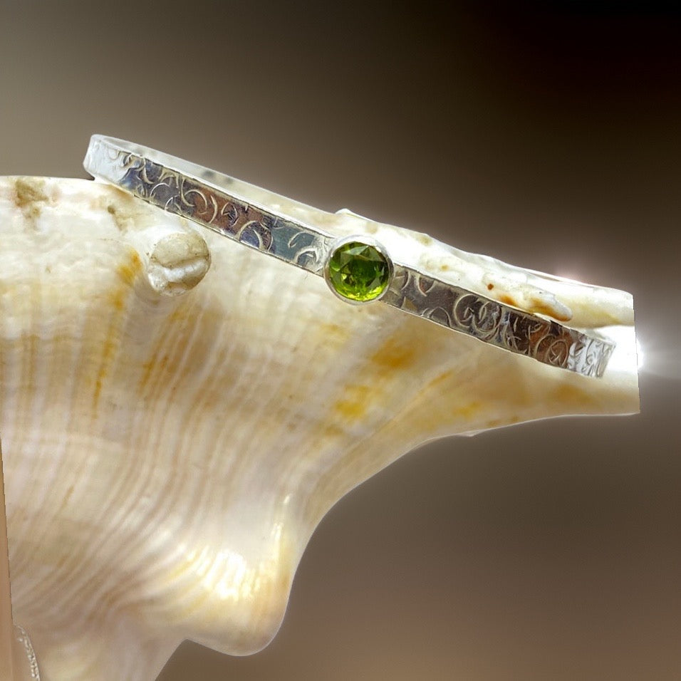 Peridot Silver Bangle - SilverLines Jewellery