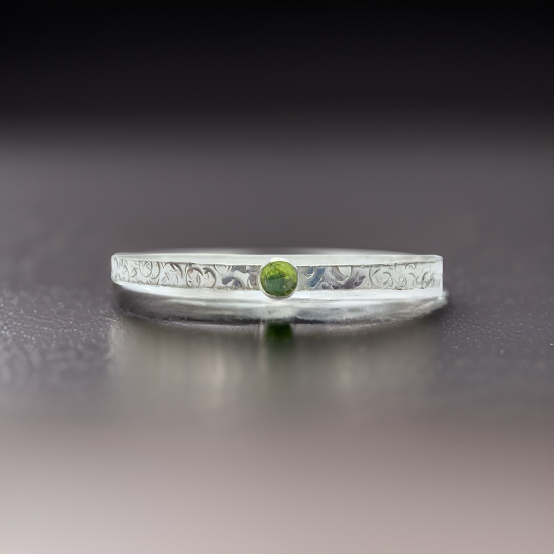 Peridot Silver Bangle - Silver Lines Jewellery