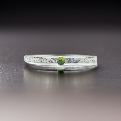Peridot Silver Bangle - Silver Lines Jewellery