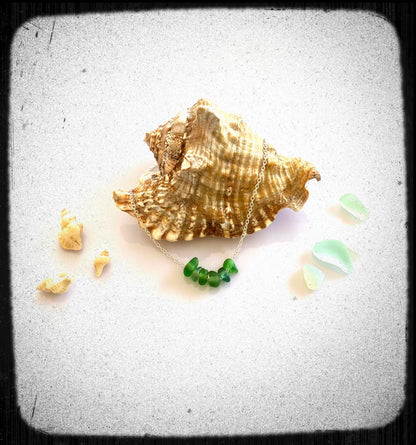 Sea Glass Droplet Necklace - Silver Lines Jewellery