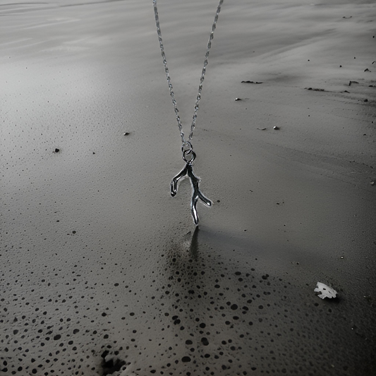 Silver Seaweed Charm Necklace - Silver Lines Jewellery