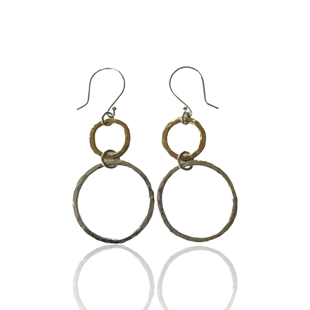 Gold And Silver Hoop Earrings - Silver Lines Jewellery