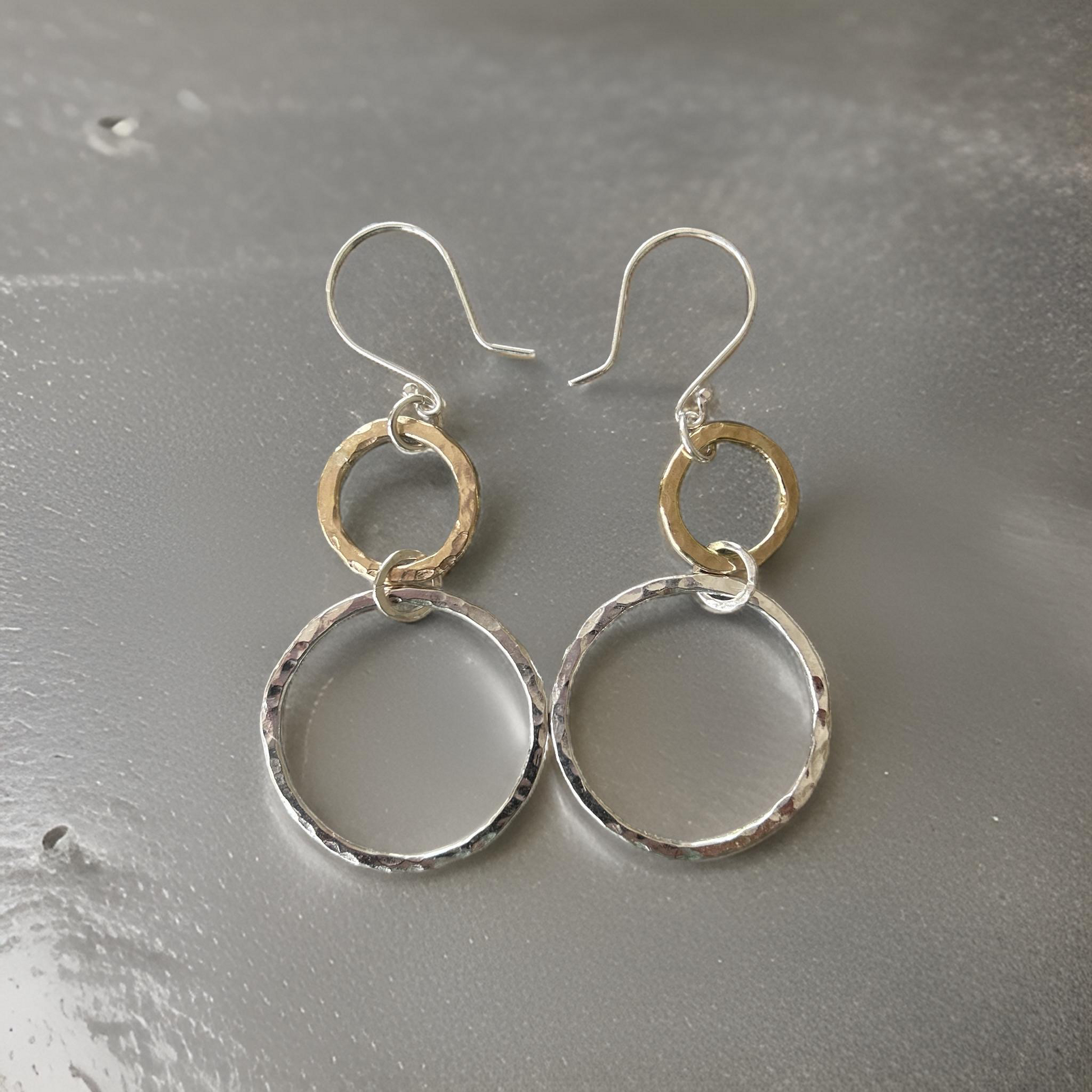 Gold And Silver Hoop Earrings - Silver Lines Jewellery