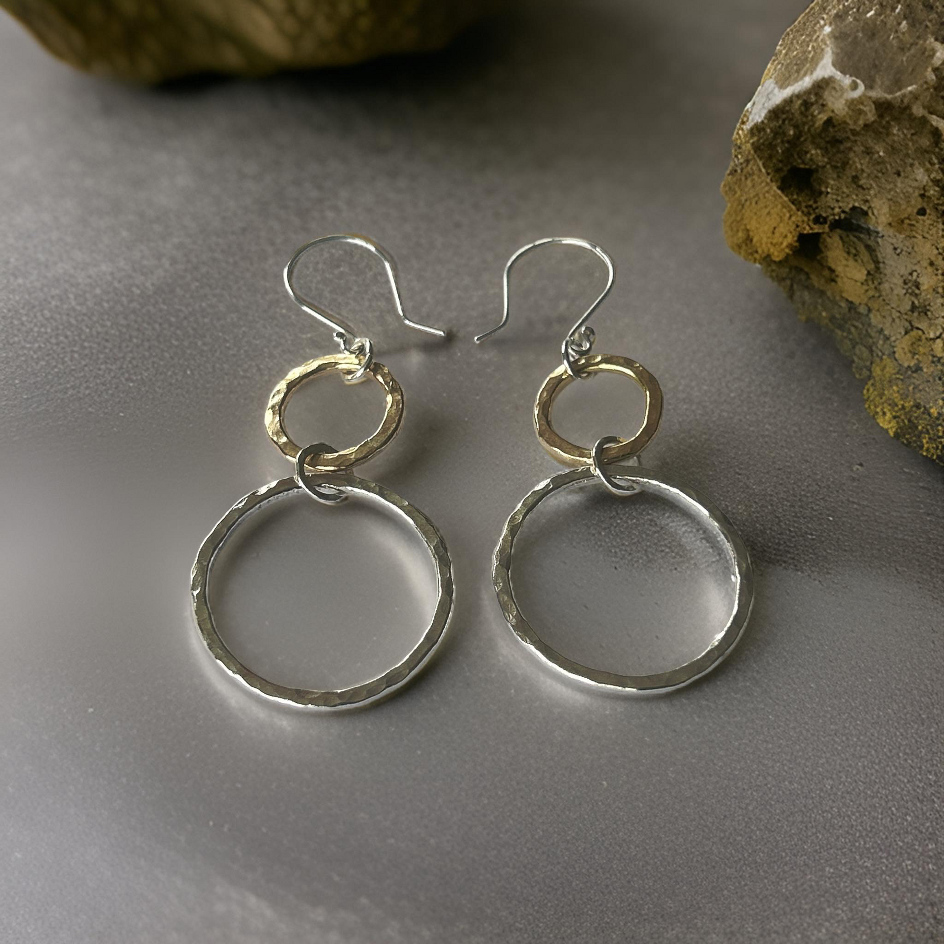 Gold And Silver Hoop Earrings - Silver Lines Jewellery