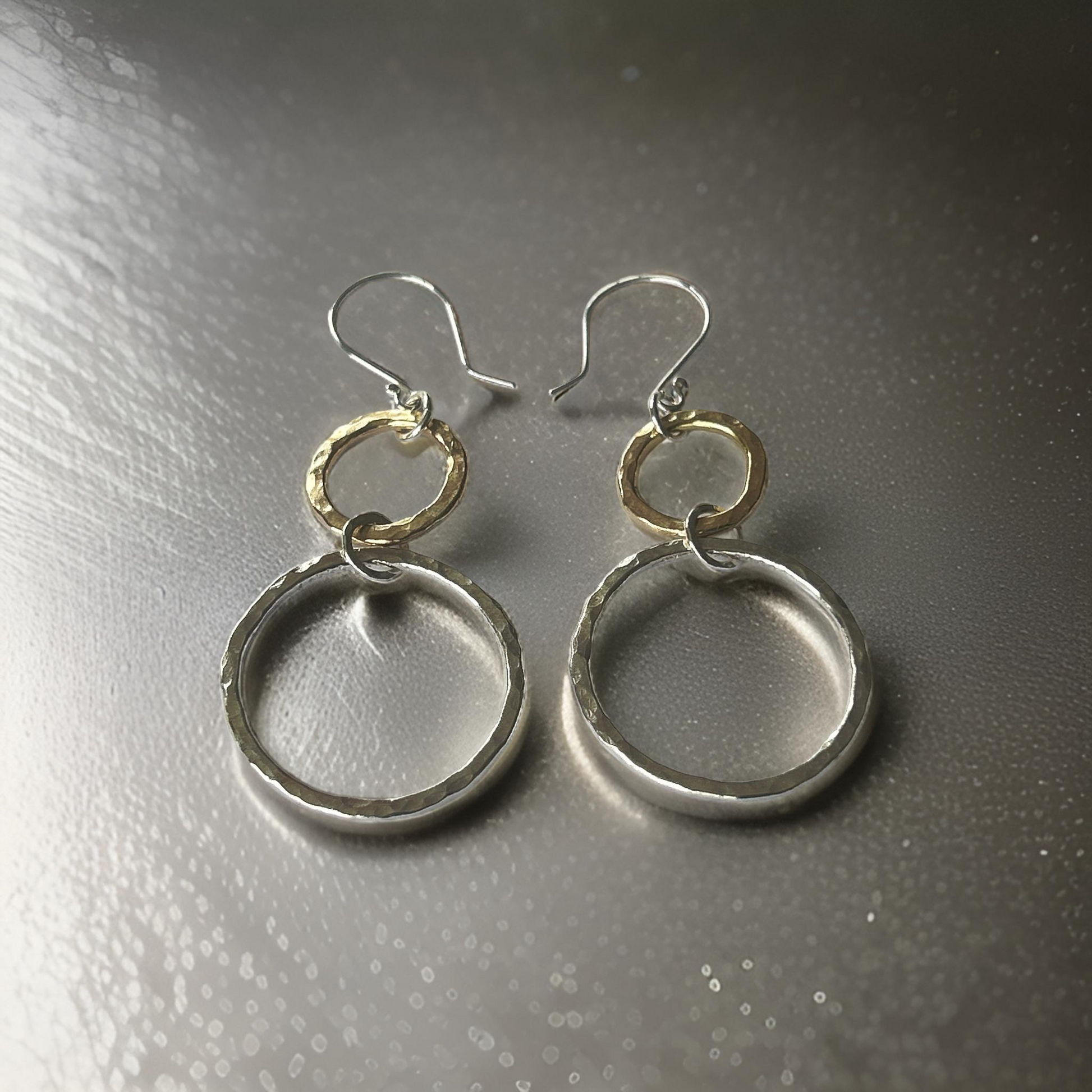 Gold And Silver Hoop Earrings - Silver Lines Jewellery