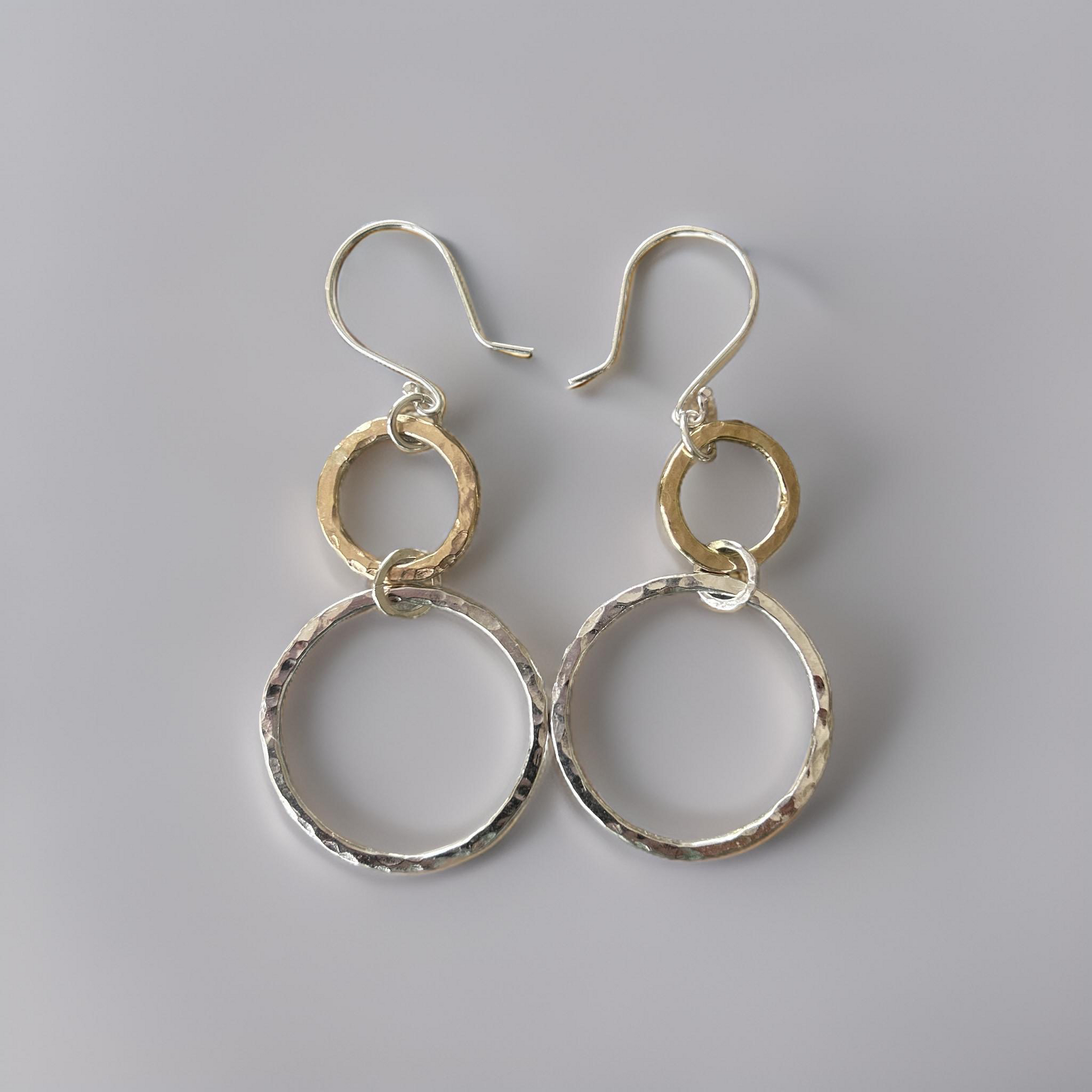 Gold And Silver Hoop Earrings - Silver Lines Jewellery