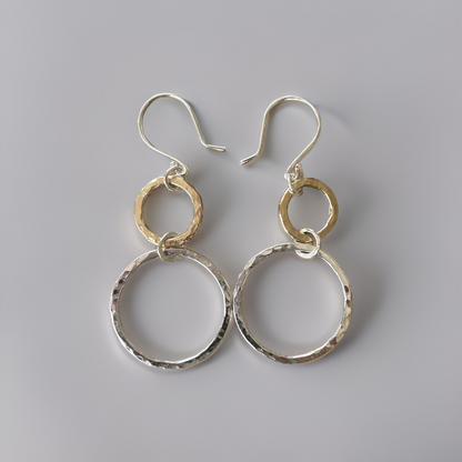 Gold And Silver Hoop Earrings - Silver Lines Jewellery