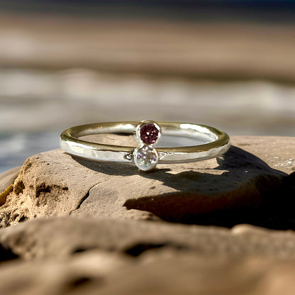 Minimalist Silver Ring With Cubic Zirconia - Silver Lines Jewellery