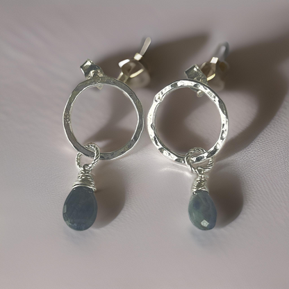 Sapphire Silver Earrings - Silver Lines Jewellery