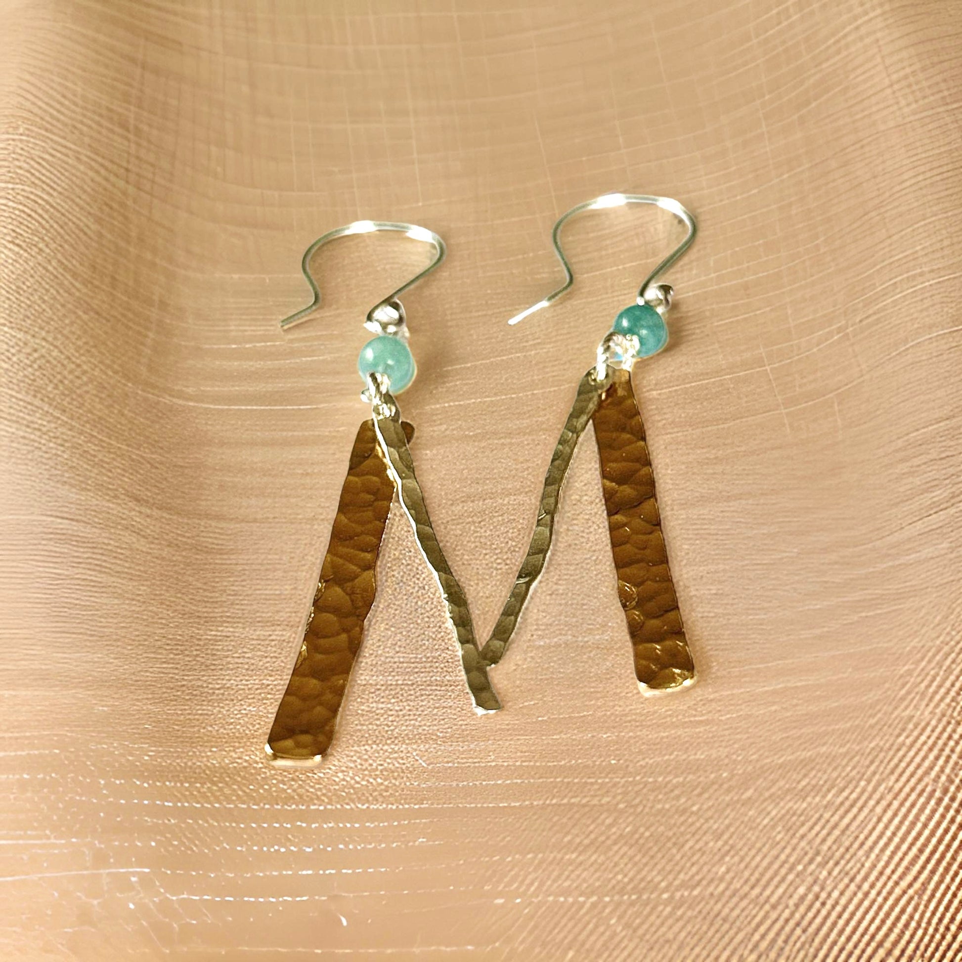 Gold And Silver Long Earrings - Silver Lines Jewellery