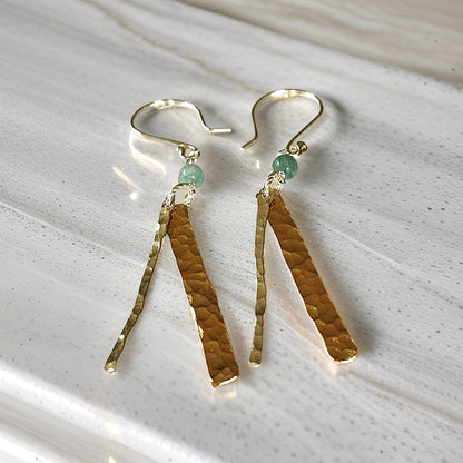 Gold And Silver Long Earrings - Silver Lines Jewellery