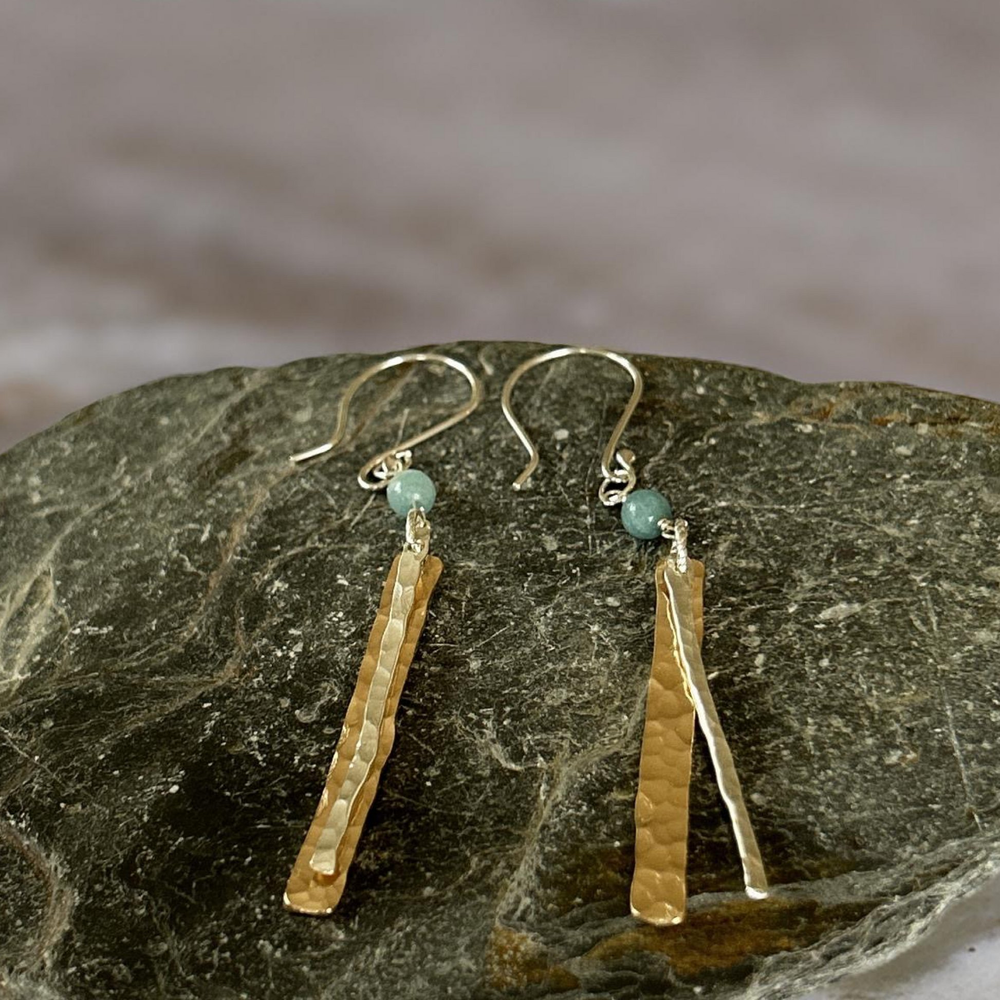 Gold And Silver Long Earrings - Silver Lines Jewellery