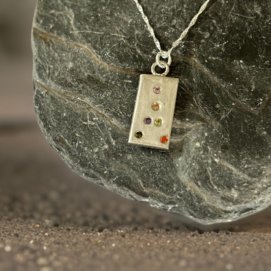 Colourful Silver Cubic Zirconia Necklace - Silver Lines Jewellery