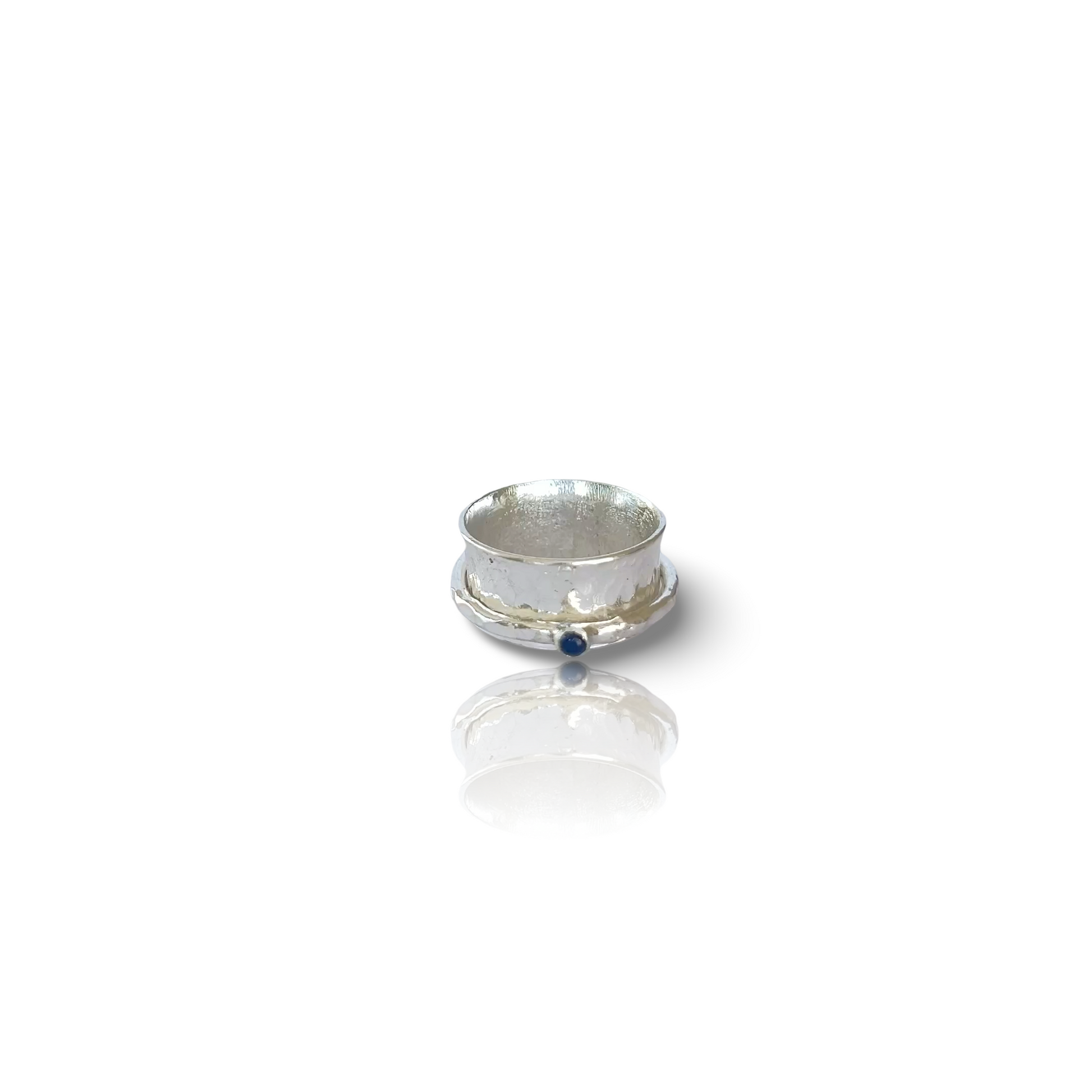 Sapphire Spinner Ring - Silver Lines Jewellery