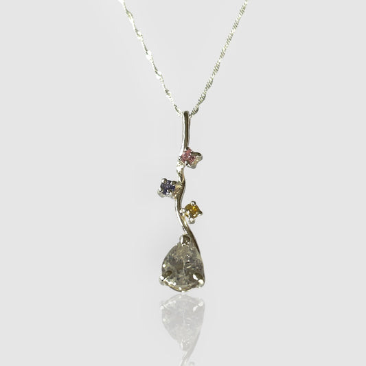 Delicate Cubic Zirconia Teardrop Pendant - Silver Lines Jewellery