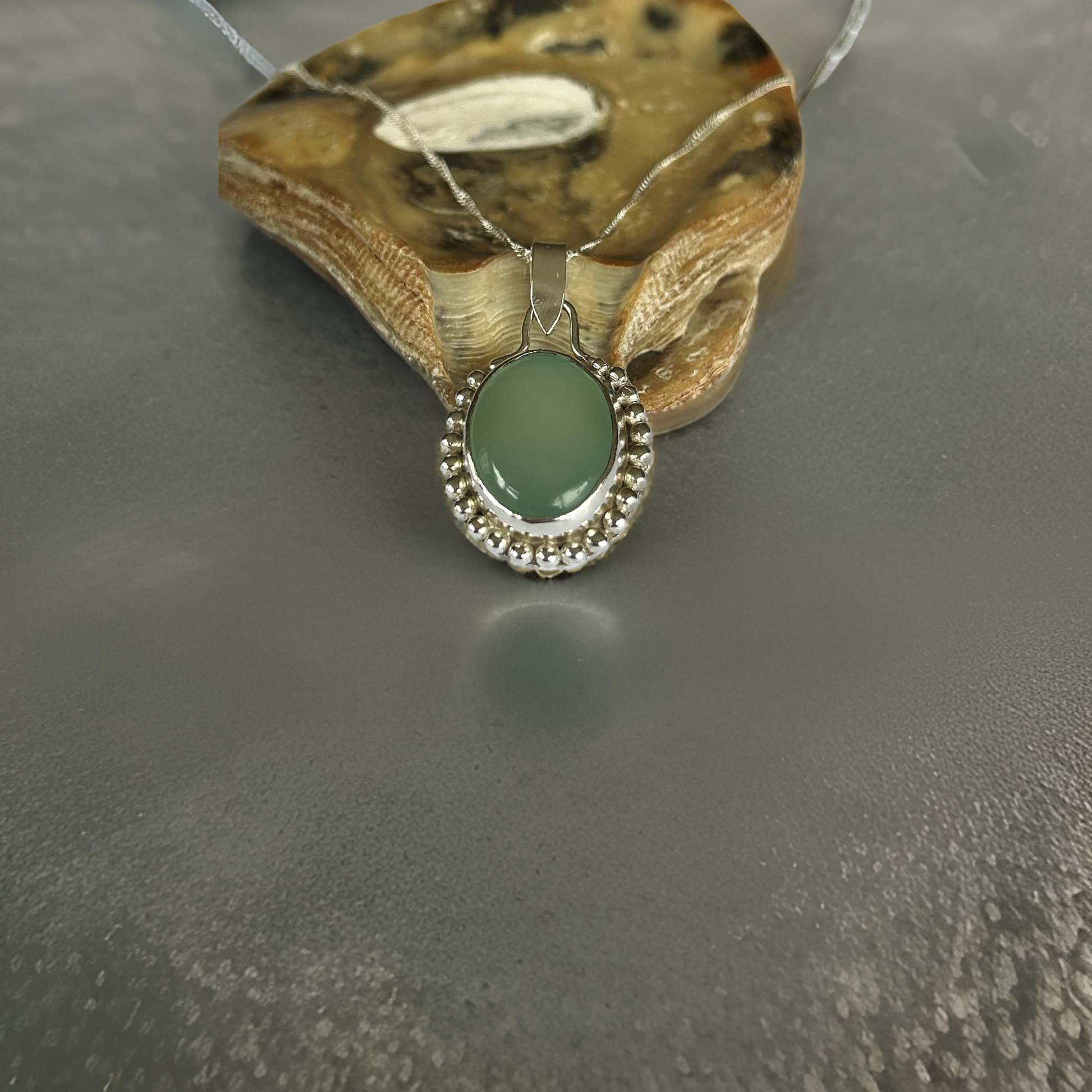 Granulated Chalcedony Silver Necklace - Silver Lines Jewellery
