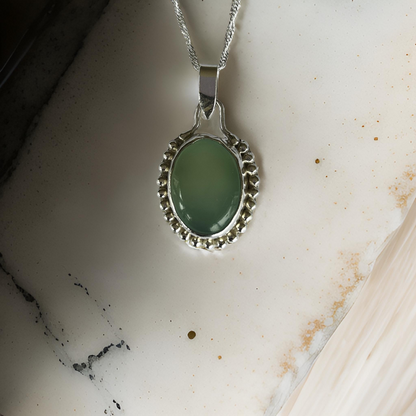Granulated Chalcedony Silver Necklace - Silver Lines Jewellery
