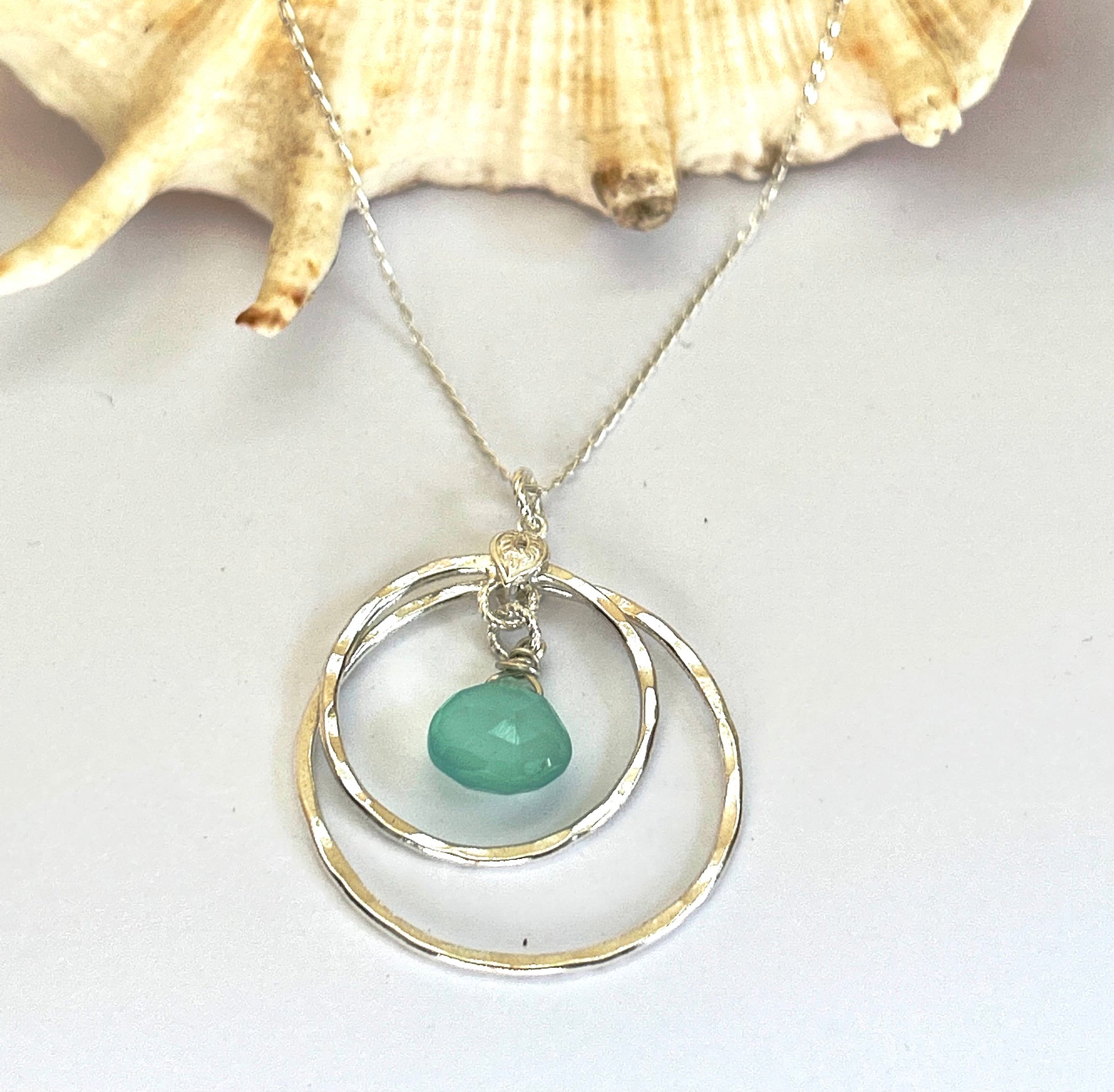 Pretty Hoop Chalcedony Necklace - Silver Lines Jewellery
