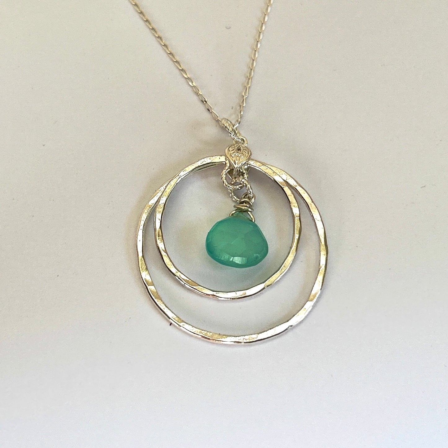 Pretty Hoop Chalcedony Necklace - Silver Lines Jewellery