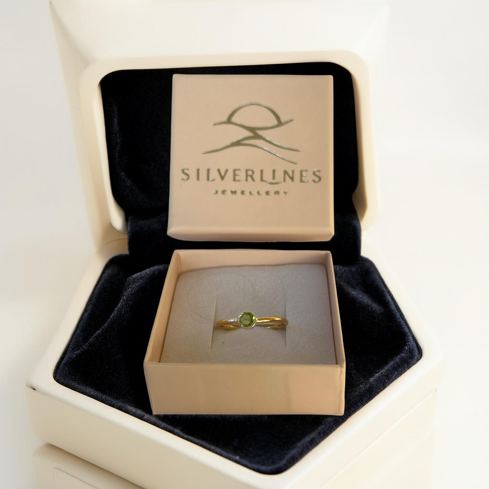 Solara Gold Peridot Stacking Ring - SilverLines Jewellery
