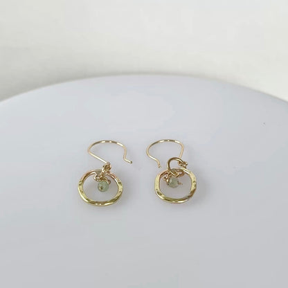 Dainty Gold Jade Earrings - SilverLines Jewellery 