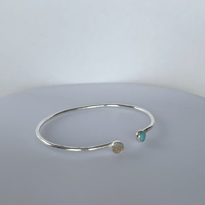 Sterling Silver Cuff with Gemstones