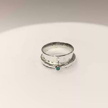 SilverLines Turquoise Spinner Ring