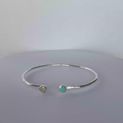 Sterling Silver Cuff with Gemstones