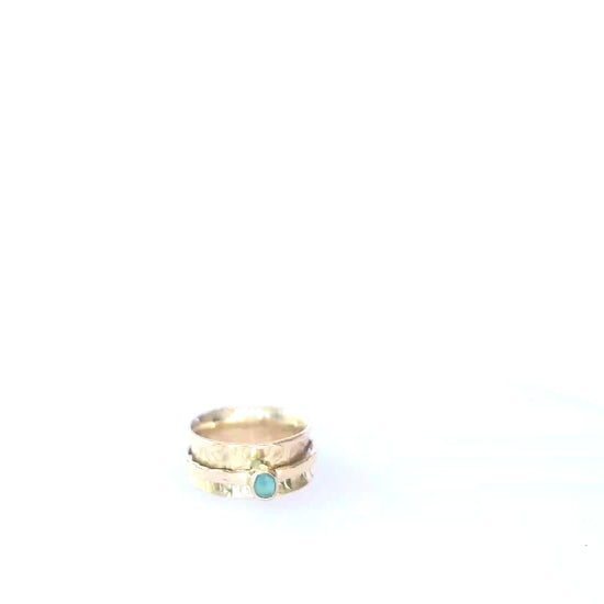 Silver Sea Glass Spinner Ring - Silver Lines Jewellery