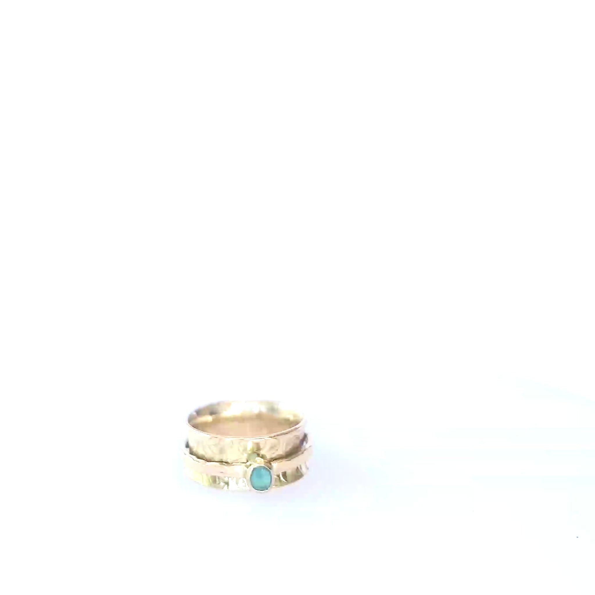 Silver Sea Glass Spinner Ring - Silver Lines Jewellery