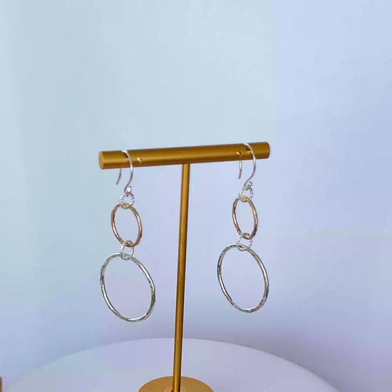 Silver And Gold hoop earrings - SilverLines Jewellery