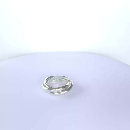 Handmade Sterling Silver Russian Ring – 3 Interlinking Bands