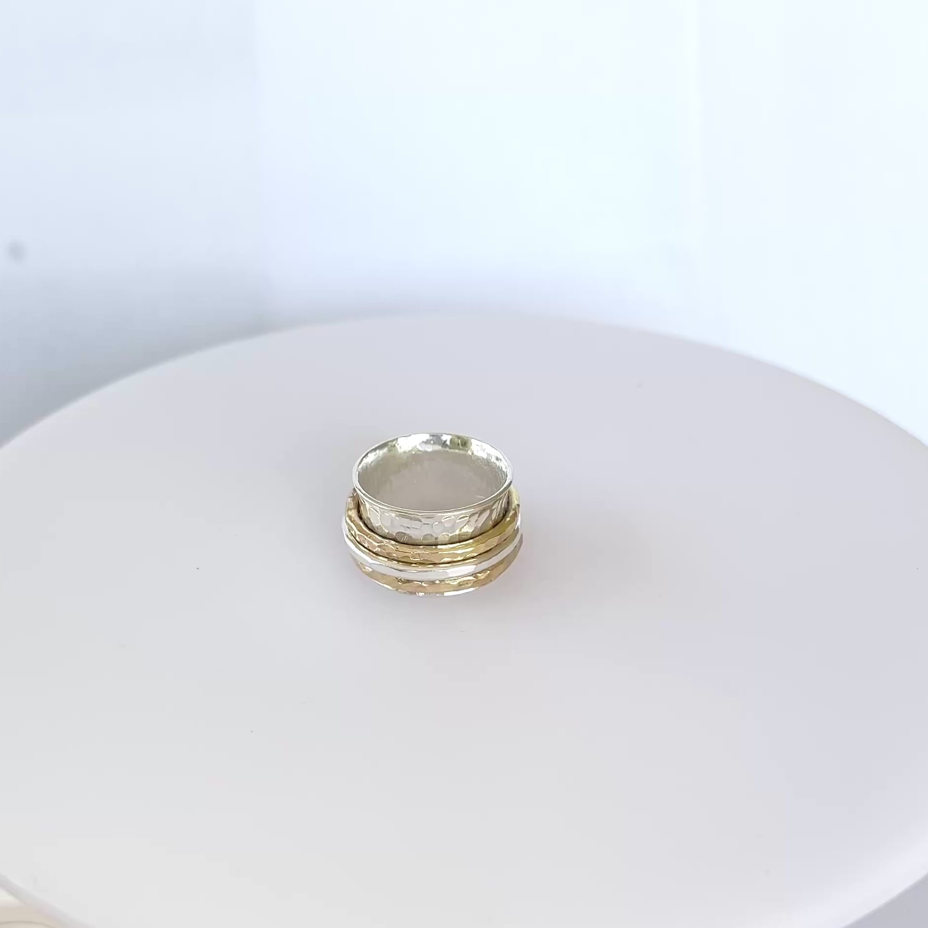 Silver and Gold Spinner Ring - SilverLines Jewellery