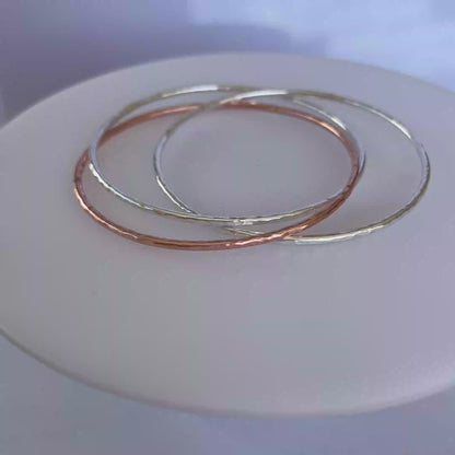 Trio Silver Copper Bangle