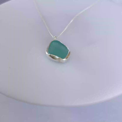 Handcrafted Silver Sea Glass Necklace