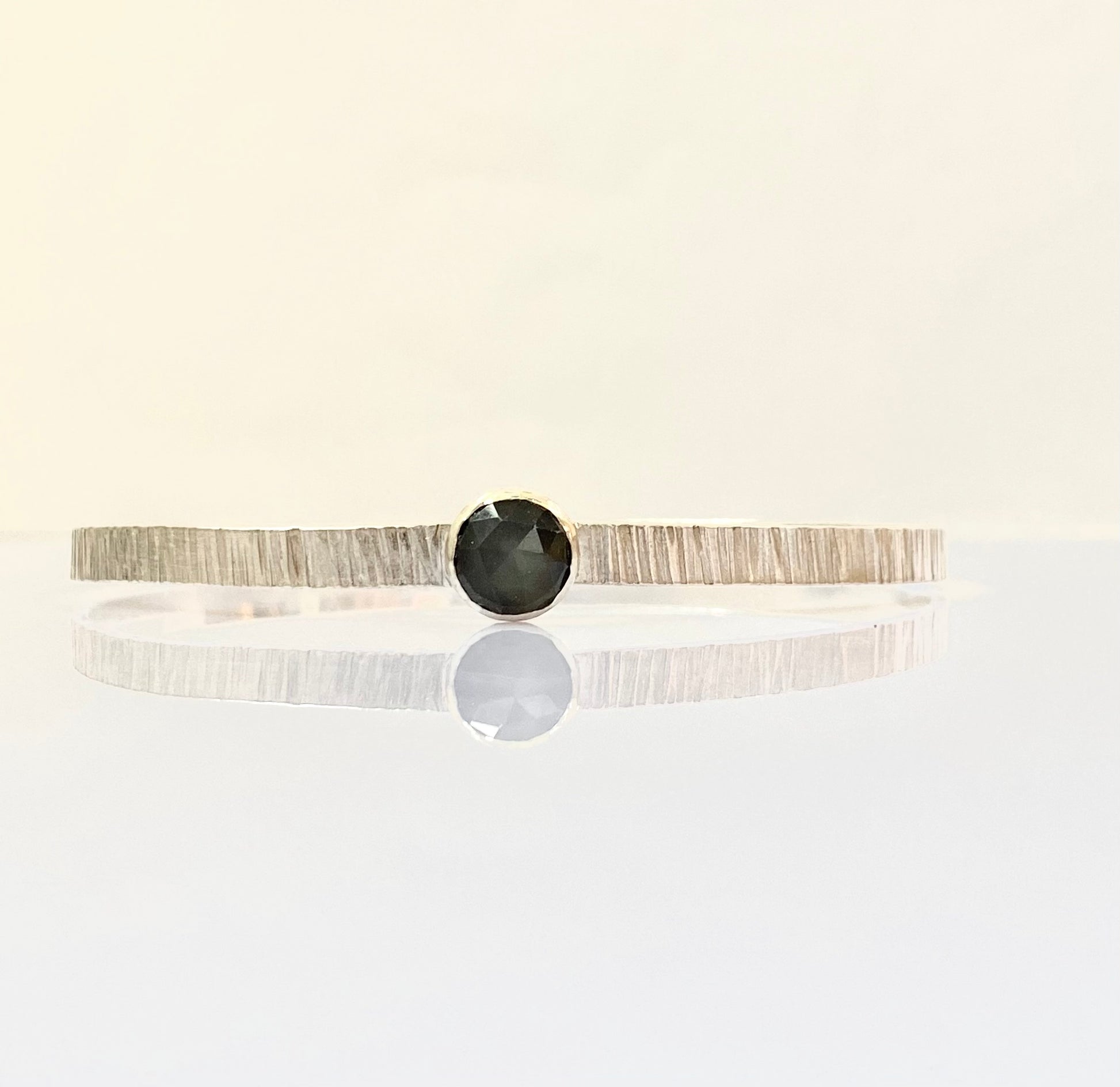 Moonstone Silver Bangles - Love Beach Beads