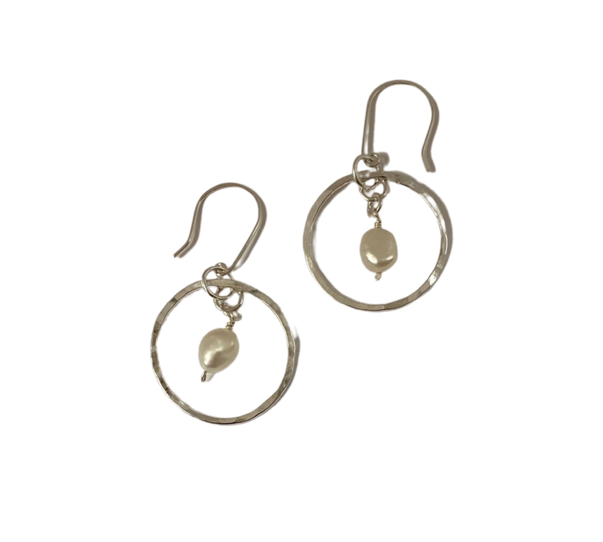 Sterling silver Hoop Earrings Pearls - Love Beach Beads