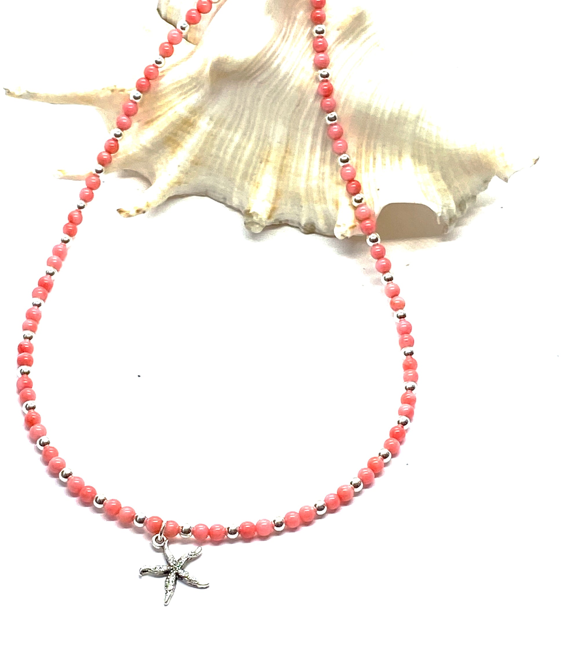 Delicate Coral Anklet - Love Beach Beads